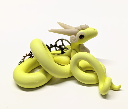 Neon Yellow Steampunk Dragon